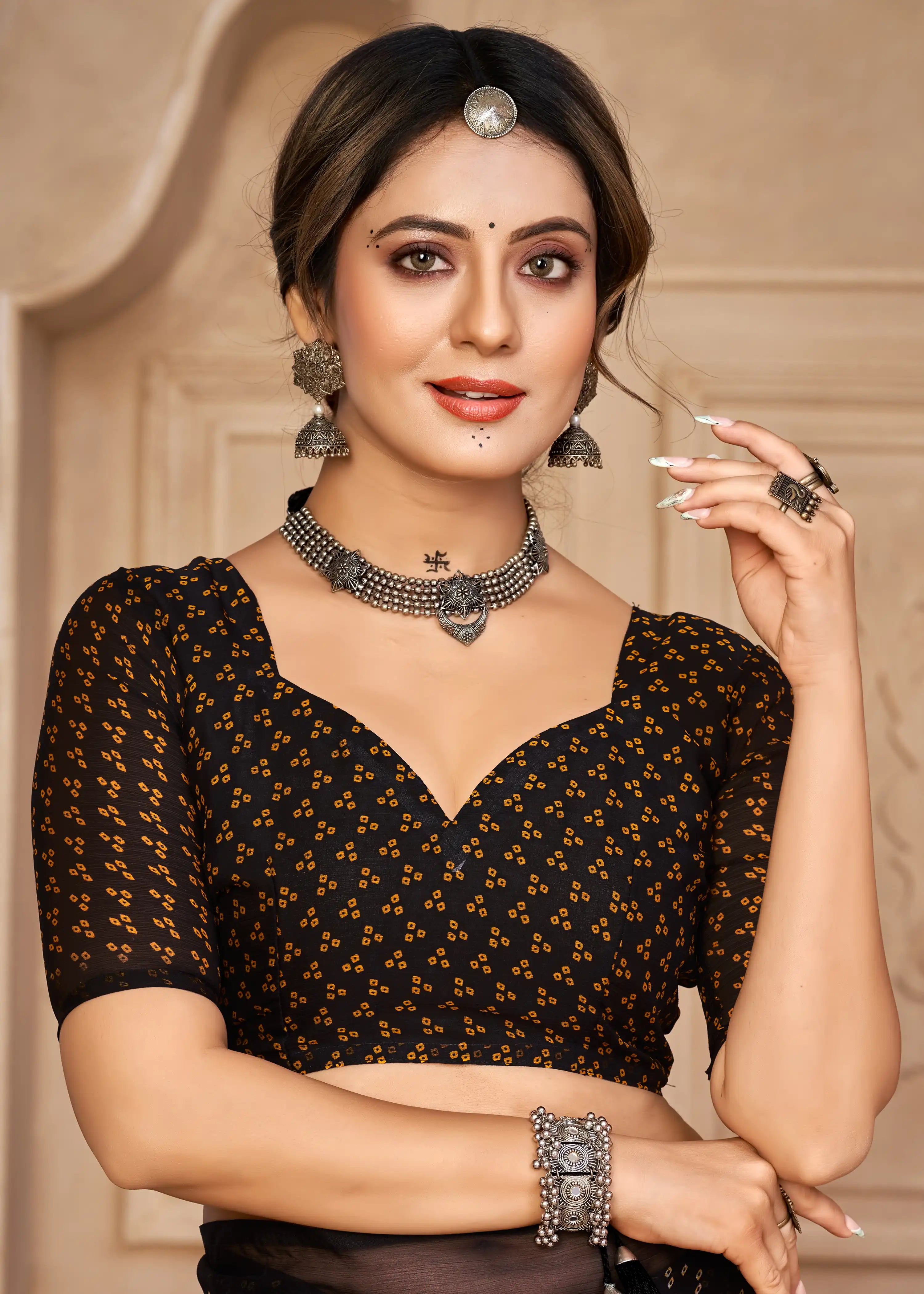 Ruchi Sarees With Chiffon Bandhni Combine Traditional Craftsmanship With Elegant Fabric Choice