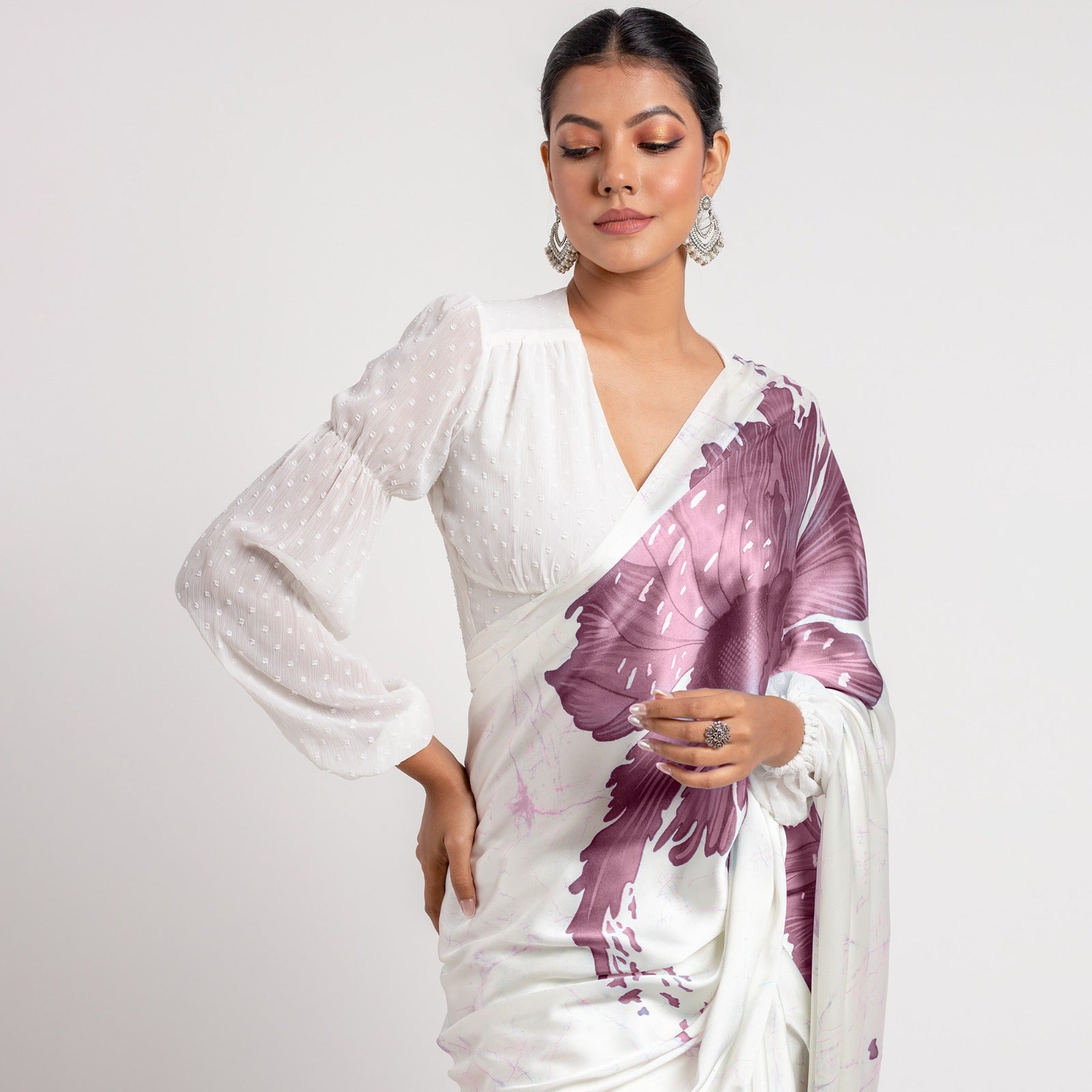 SUDHA NEW DESIGN LAUNCH In Floral Printed Saree – Elegant and Contemporary Ethnic Wear