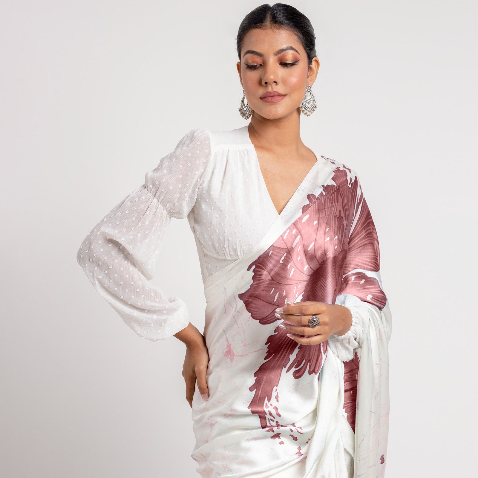 SUDHA NEW DESIGN LAUNCH In Floral Printed Saree – Elegant and Contemporary Ethnic Wear