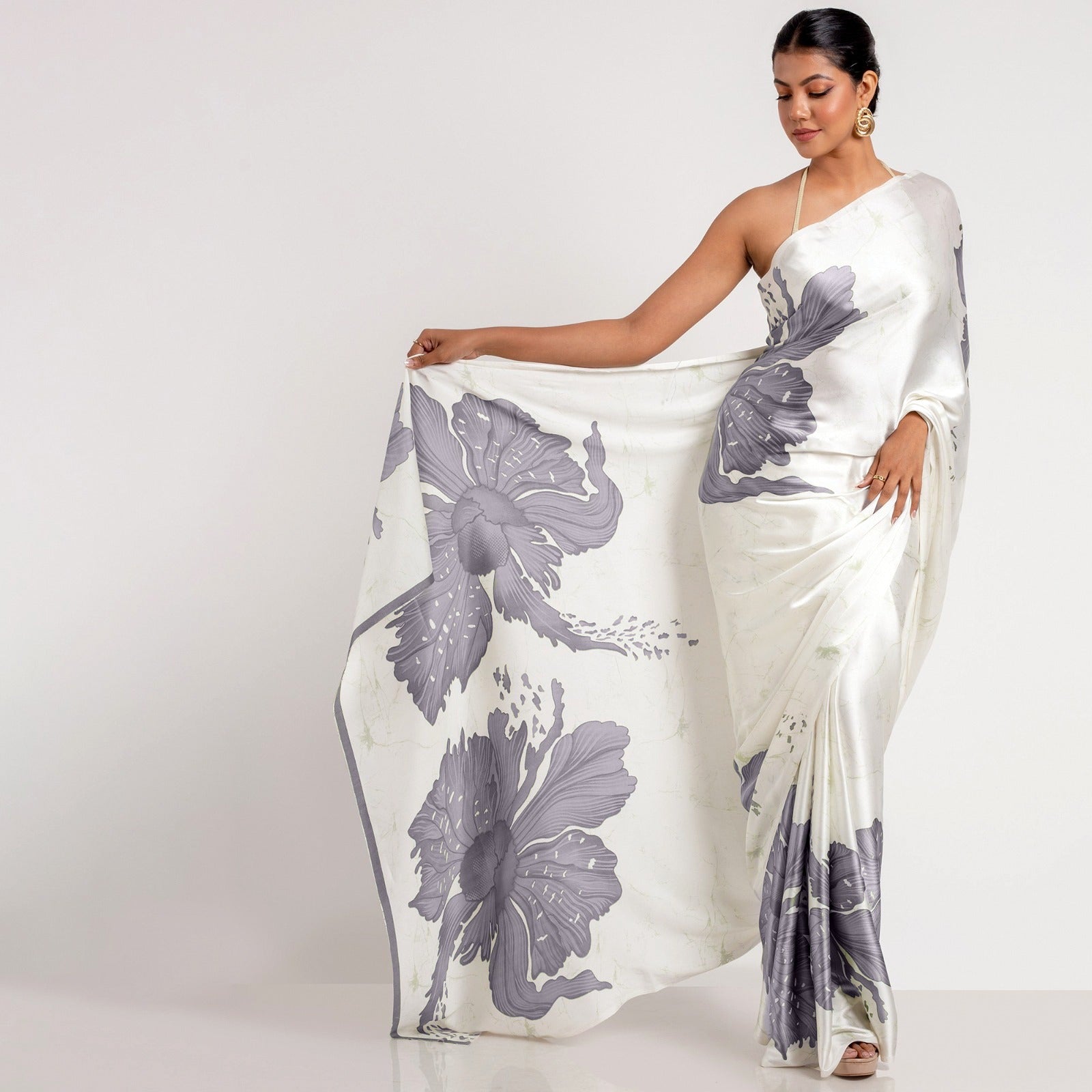 SUDHA NEW DESIGN LAUNCH In Floral Printed Saree – Elegant and Contemporary Ethnic Wear
