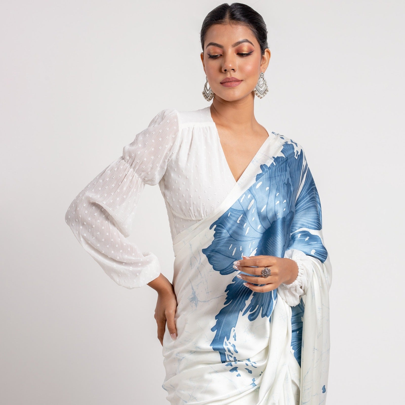 SUDHA NEW DESIGN LAUNCH In Floral Printed Saree – Elegant and Contemporary Ethnic Wear