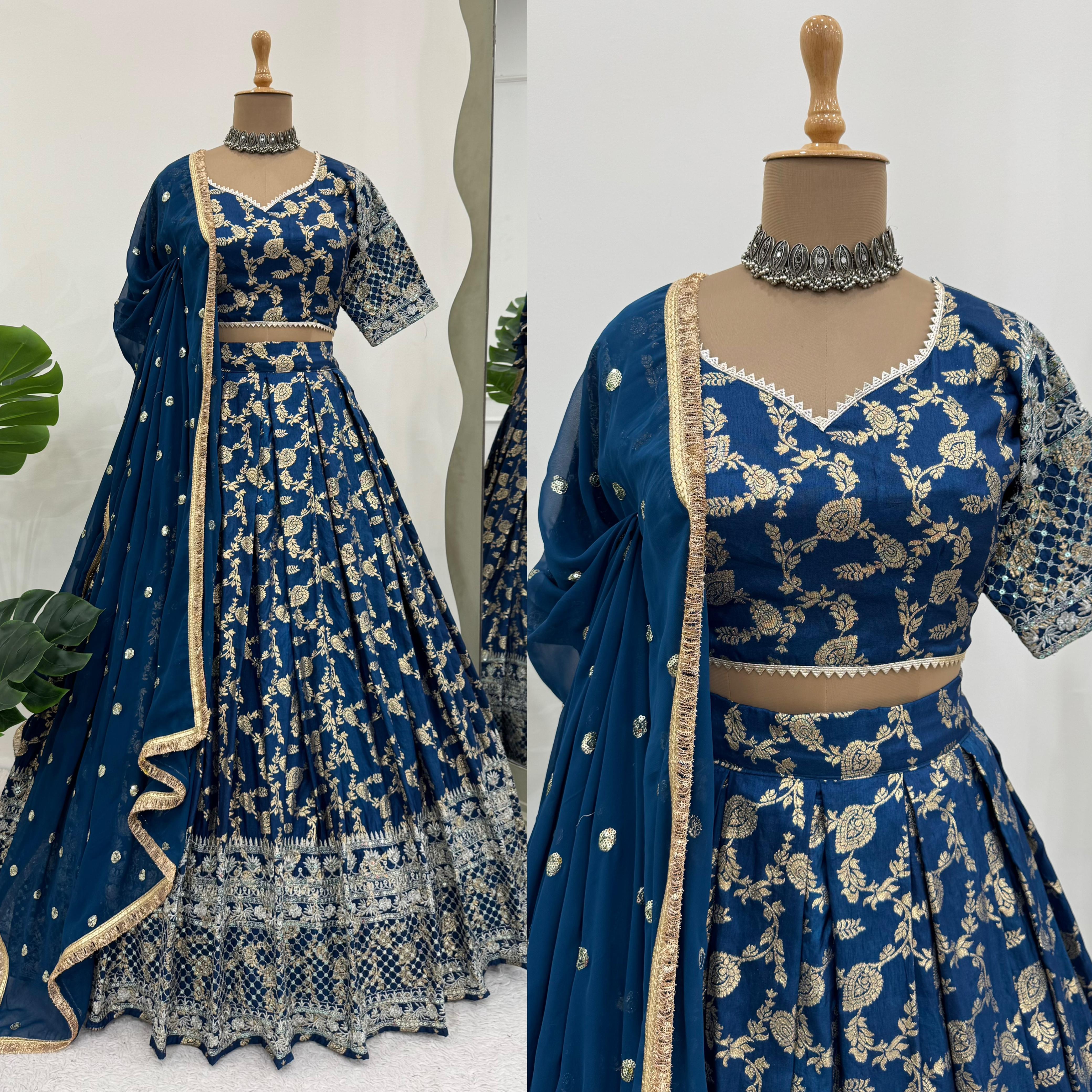 ORC Elegant Floral Embroidered Lehenga Choli Set – Traditional and Festive Collection