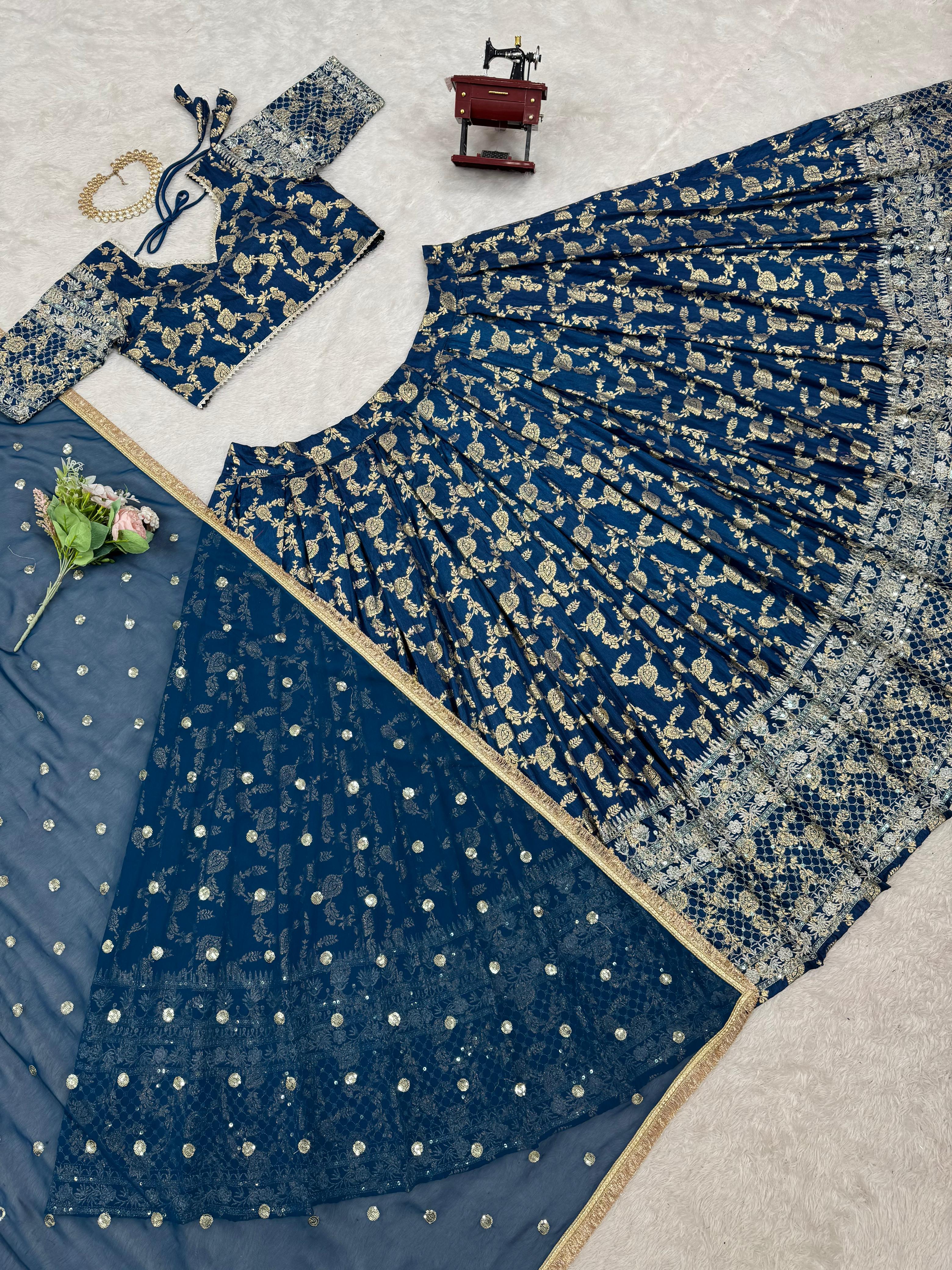 ORC Elegant Floral Embroidered Lehenga Choli Set – Traditional and Festive Collection