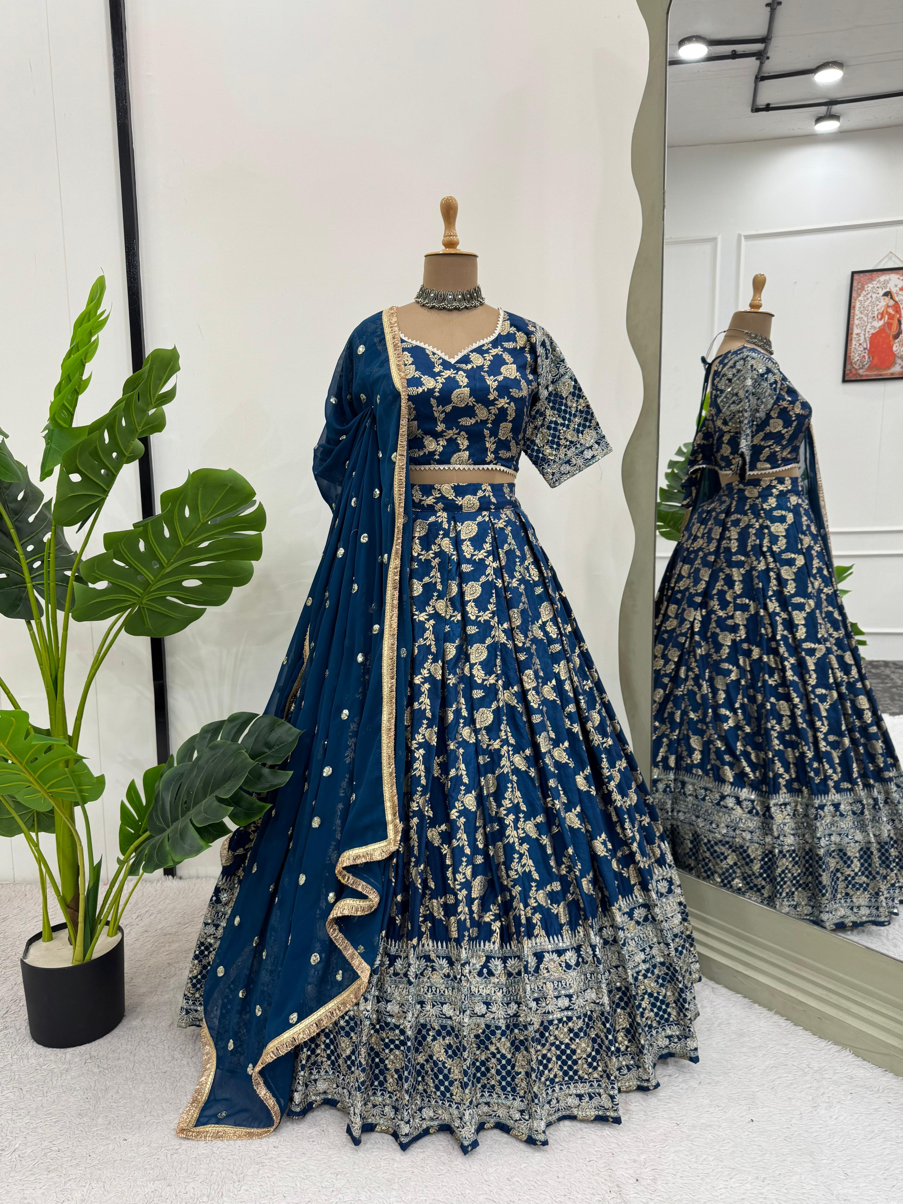 ORC Elegant Floral Embroidered Lehenga Choli Set – Traditional and Festive Collection