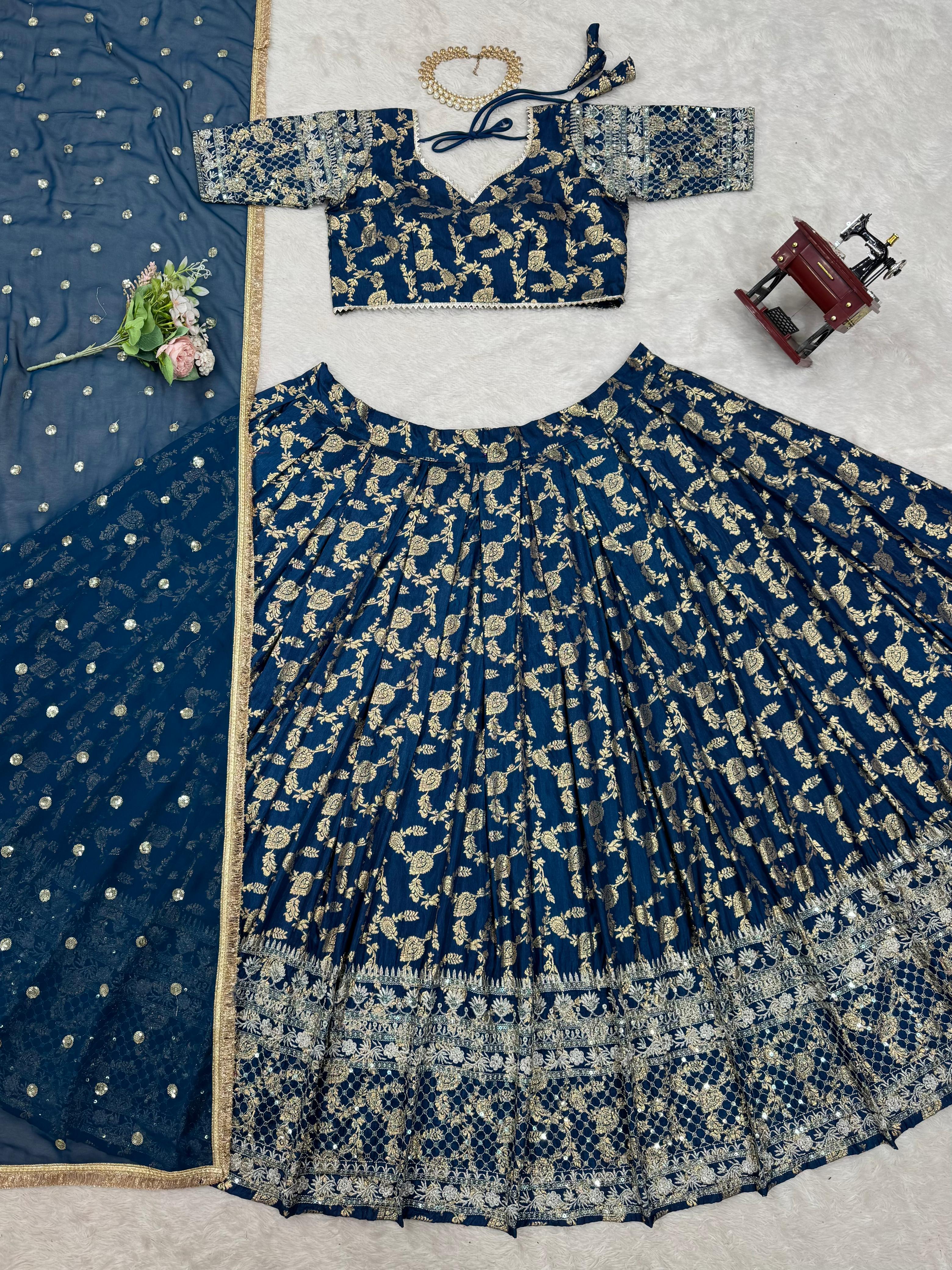 ORC Elegant Floral Embroidered Lehenga Choli Set – Traditional and Festive Collection