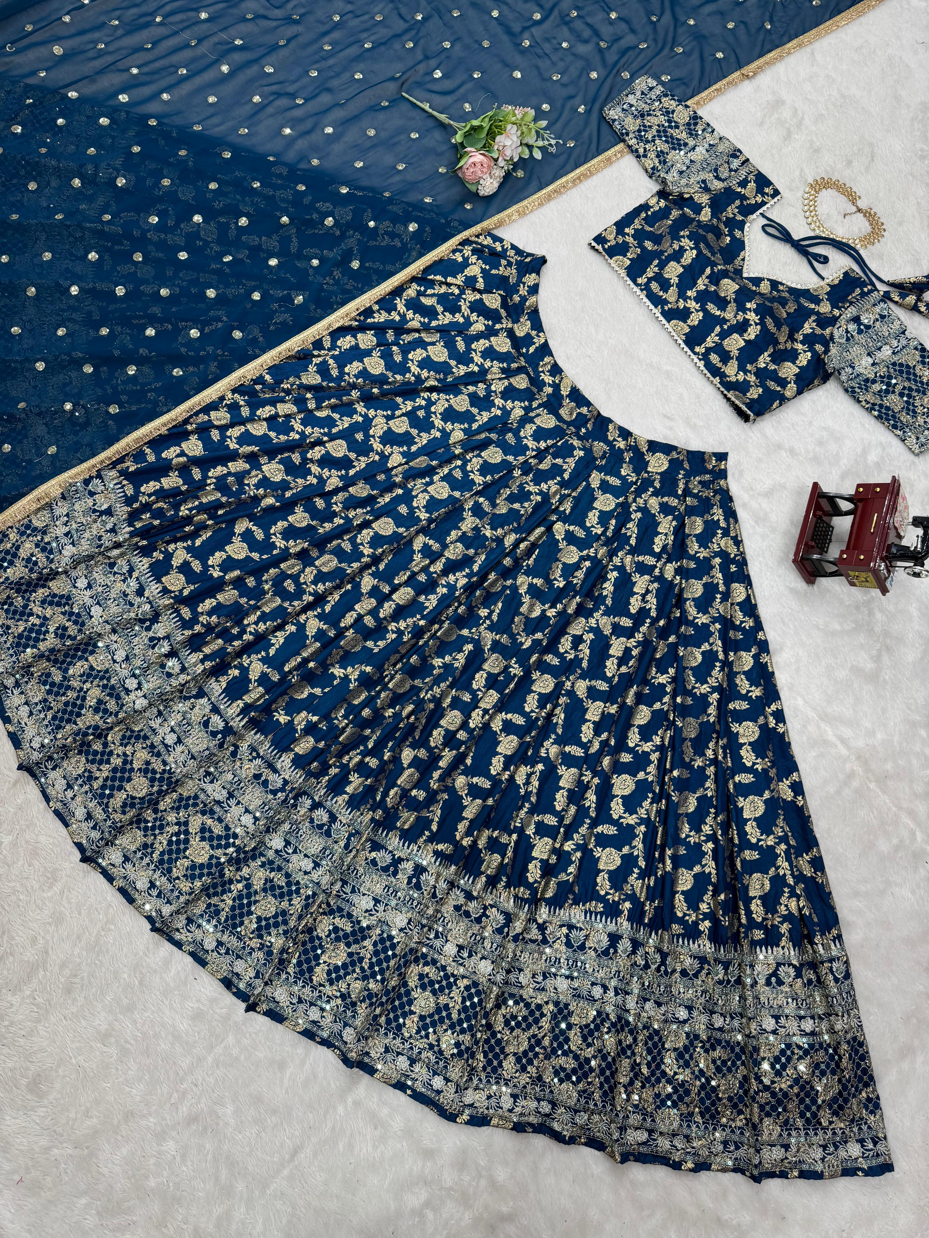 ORC Elegant Floral Embroidered Lehenga Choli Set – Traditional and Festive Collection