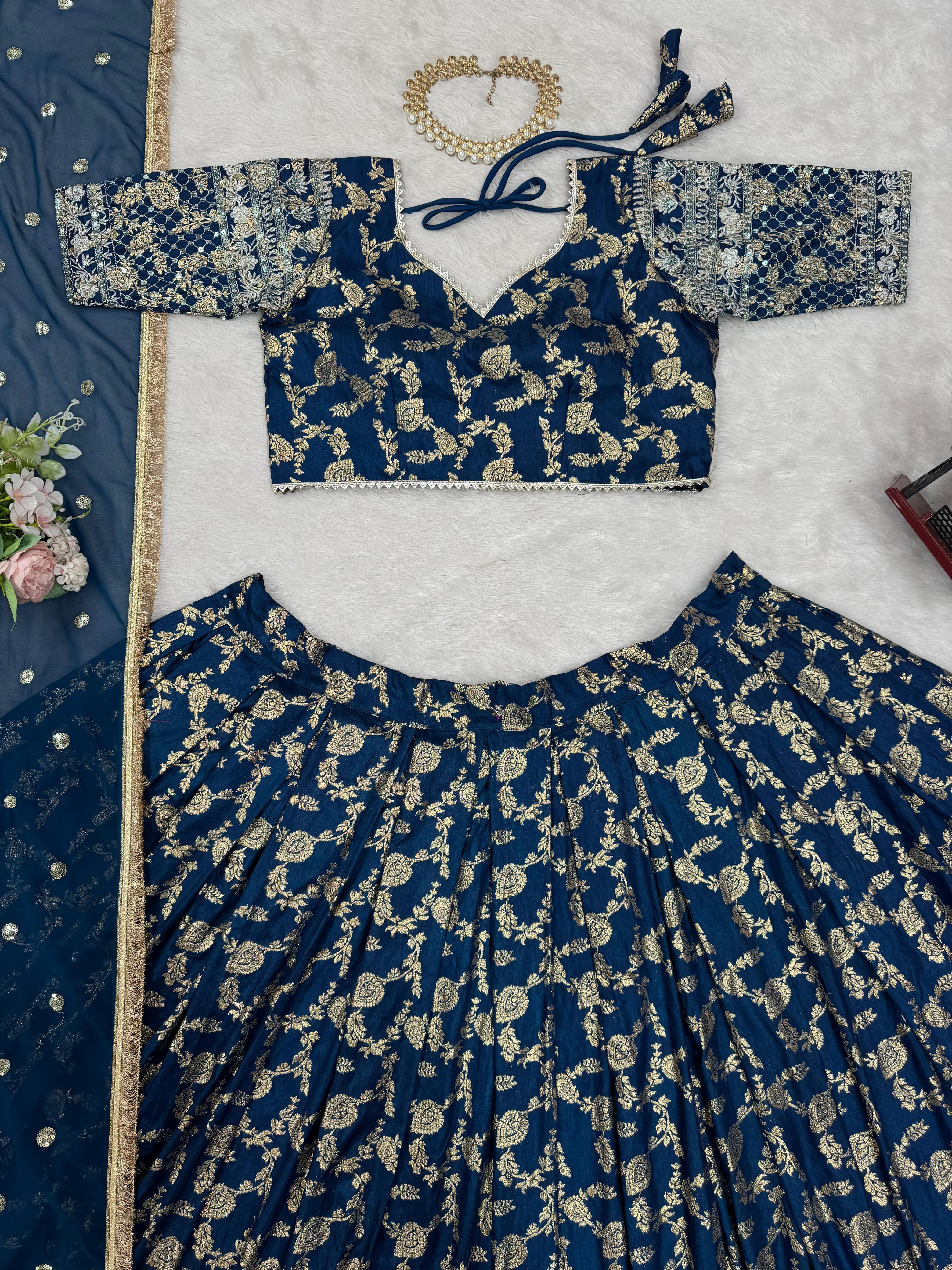 ORC Elegant Floral Embroidered Lehenga Choli Set – Traditional and Festive Collection