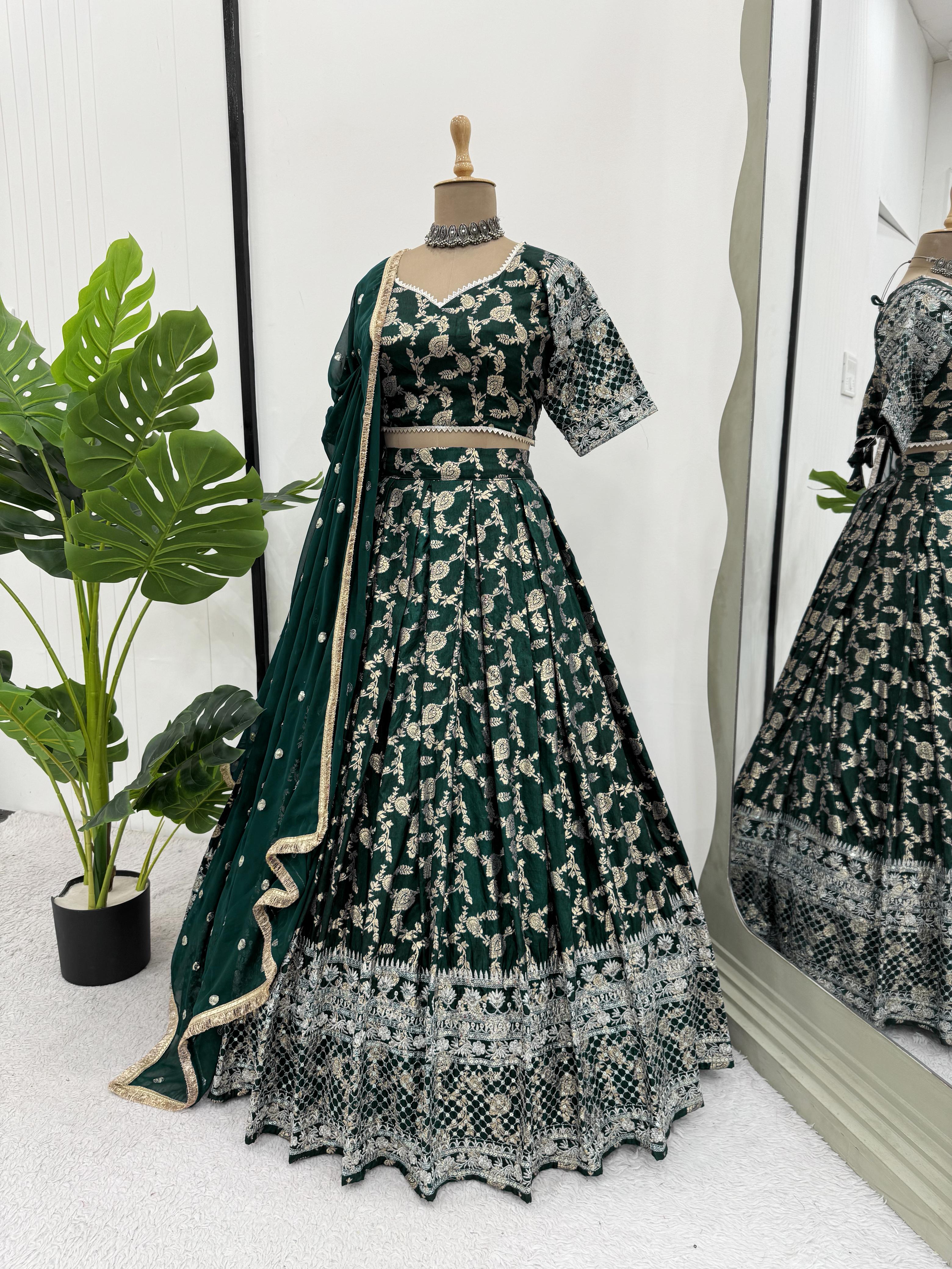 ORC Elegant Floral Embroidered Lehenga Choli Set – Traditional and Festive Collection