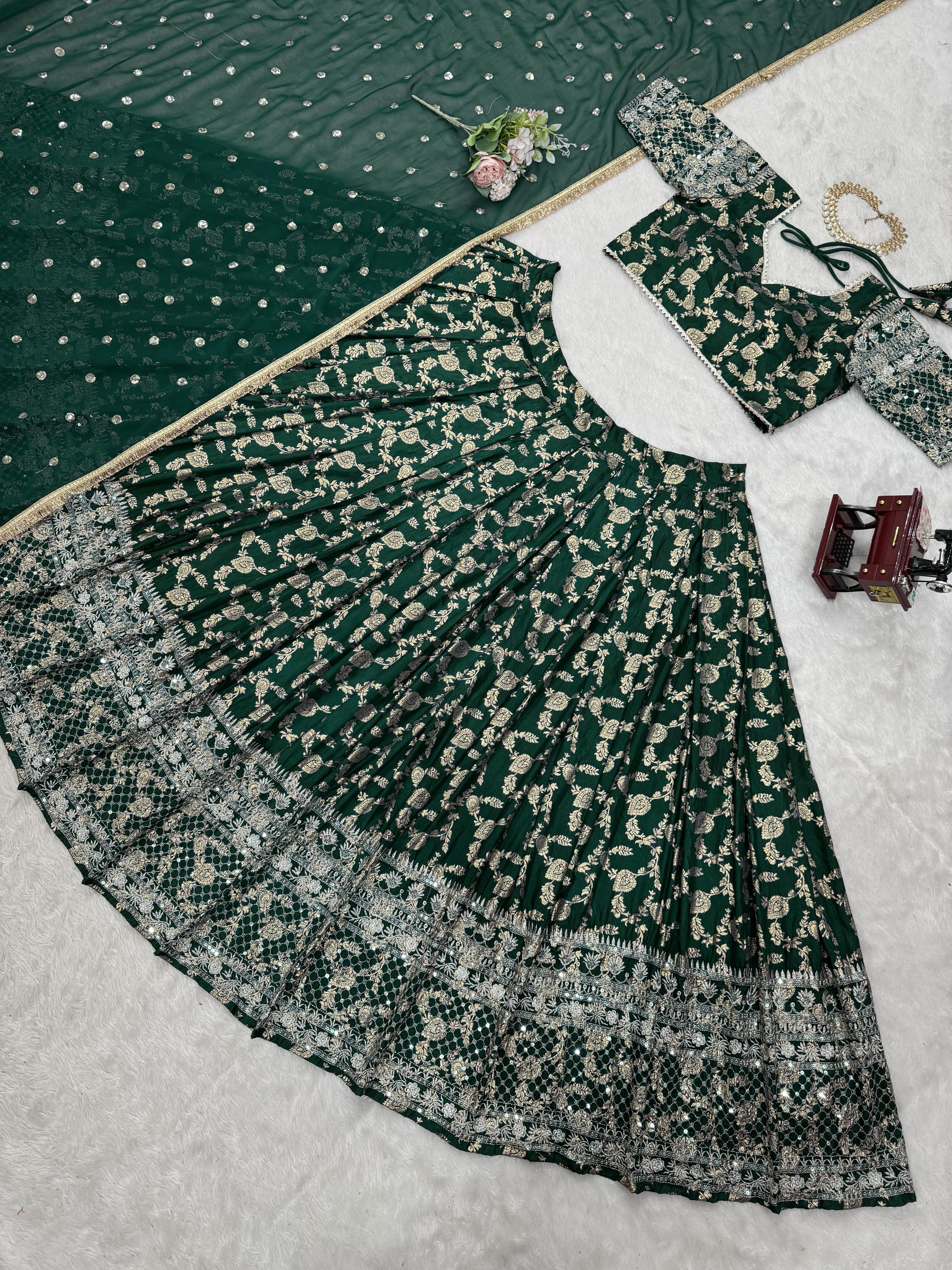 ORC Elegant Floral Embroidered Lehenga Choli Set – Traditional and Festive Collection
