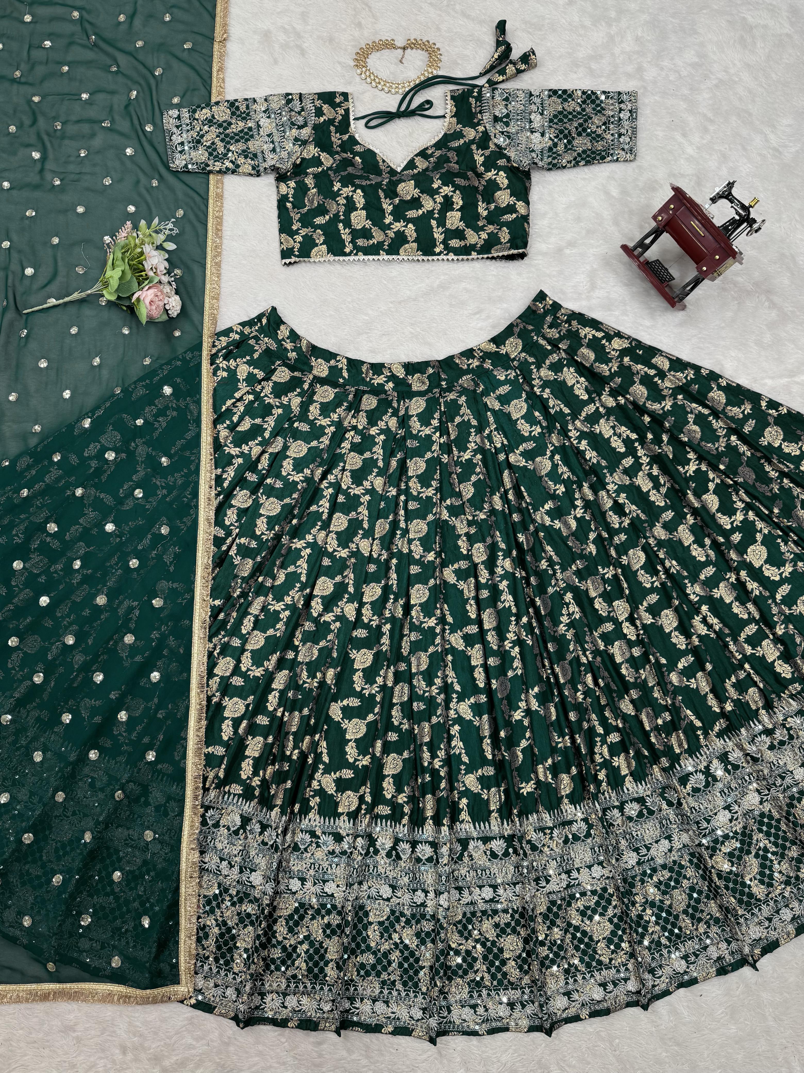 ORC Elegant Floral Embroidered Lehenga Choli Set – Traditional and Festive Collection
