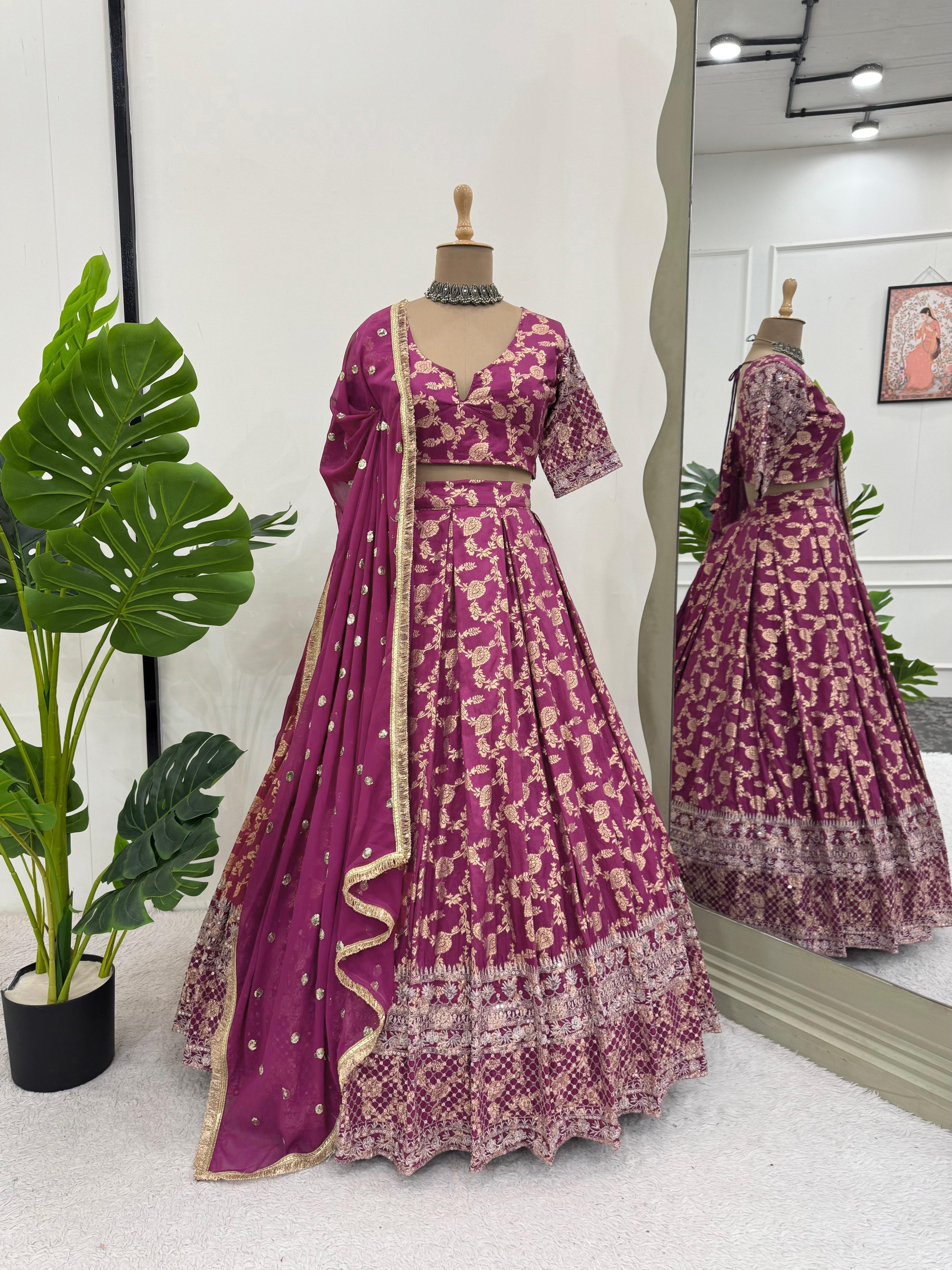 ORC Elegant Floral Embroidered Lehenga Choli Set – Traditional and Festive Collection