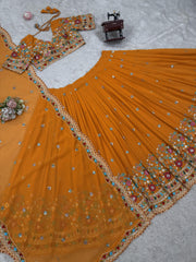 QRC Collection Elegant Hand-Embroidered Lehengas - Colorful Floral Patterns