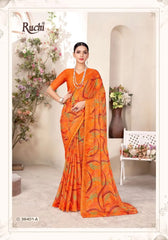 Ruchi Chiffon Saree Featuring A Delicate Swarovski Crystal Border That Adds A Subtle Sparkle