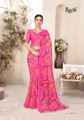 Ruchi Chiffon Saree Featuring A Delicate Swarovski Crystal Border That Adds A Subtle Sparkle