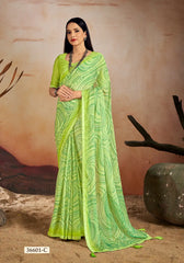 Ruchi Chiffon Saree Features A Delicate Chiffon Fabric Enhanced With A Border Embellished With Crystal