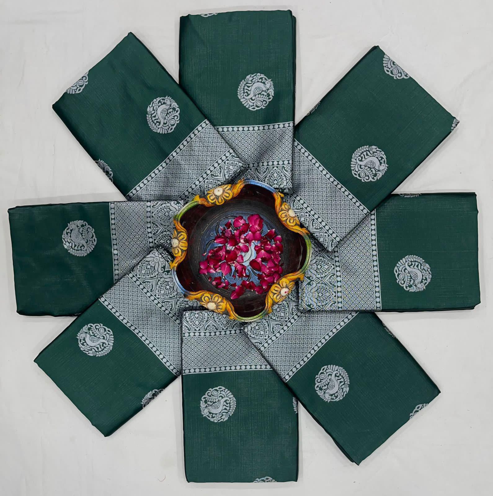 KP CREATION Elegant Green Silk Saree Collection