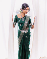KP CREATION Elegant Green Silk Saree Collection