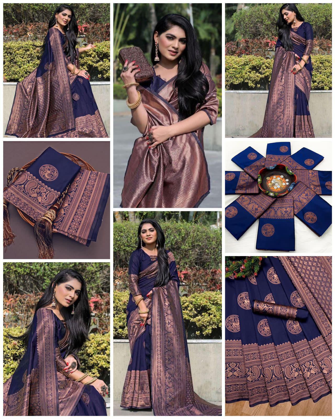 KP CREATION Elegant Green Silk Saree Collection