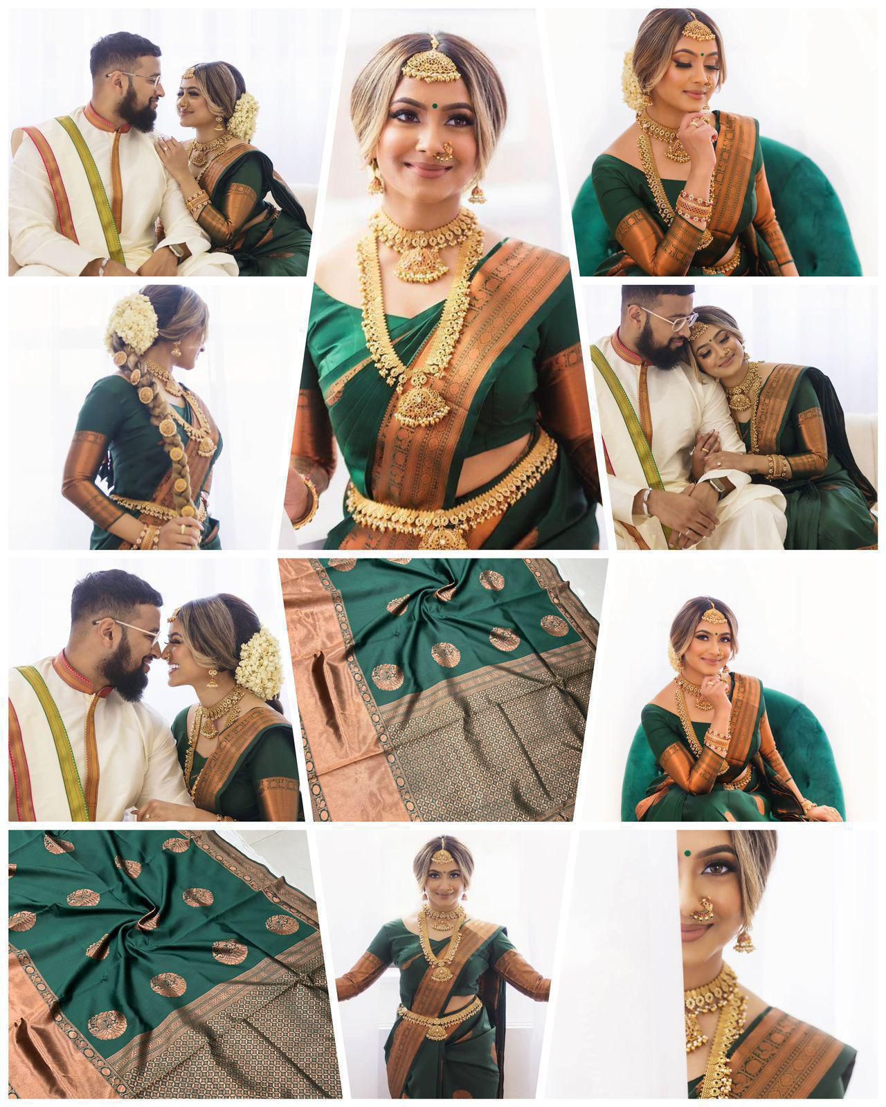 KP CREATION Elegant Green Silk Saree Collection