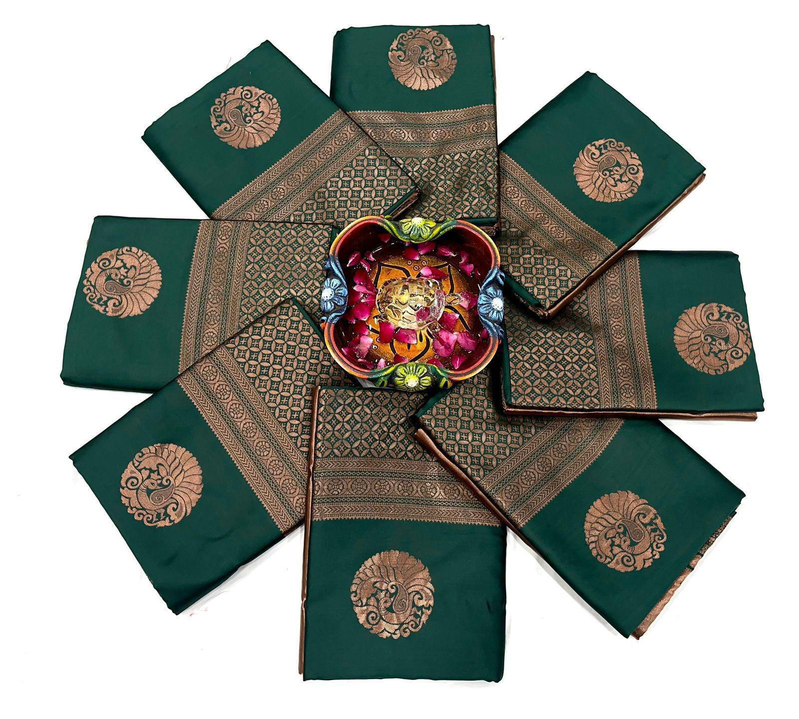 KP CREATION Elegant Green Silk Saree Collection
