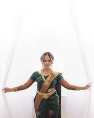 KP CREATION Elegant Green Silk Saree Collection