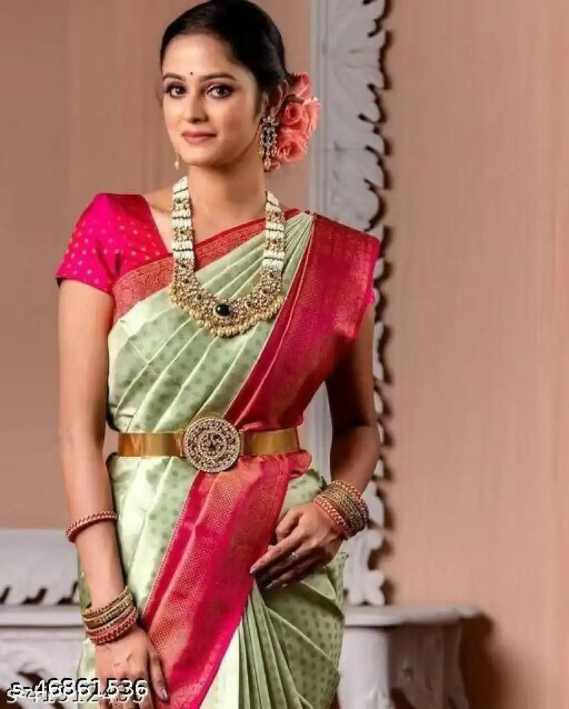 KP CREATION Sarees Feature Premium Soft Lichi Silk Cloth Known For Its Lightweight Feel And Texture