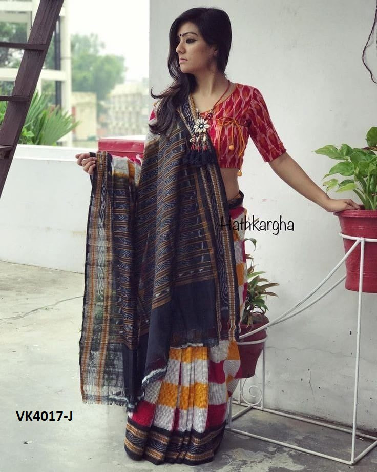 Vakratund Sarees Are Highly Crafted With Original Linen Fabric With Silver Zari Patta and Digital Print