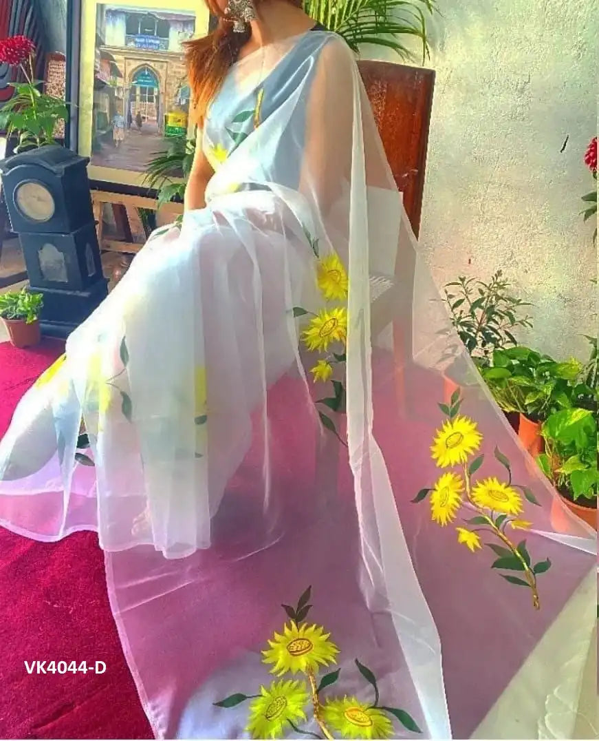 Vakratund Sarees Made With Organza Silk Combine Traditional Artistry With A Delicate