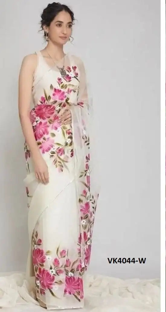 Vakratund Sarees Made With Organza Silk Combine Traditional Artistry With A Delicate