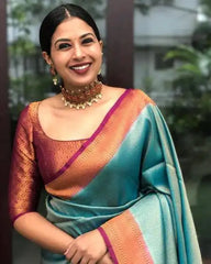 KP Creation Sarees Feature Premium Soft Lichi Silk Cloth Known For Its Smooth Texture