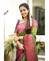 Kp Creation Sarees Crafted From Soft Lichi Silk Fabric And With Vibrant Color