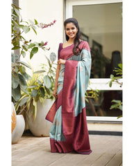 Kp Creation Sarees Crafted From Soft Lichi Silk Fabric And With Vibrant Color