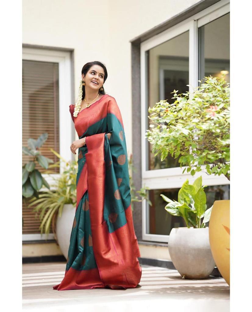 Kp Creation Sarees Crafted From Soft Lichi Silk Fabric And With Vibrant Color
