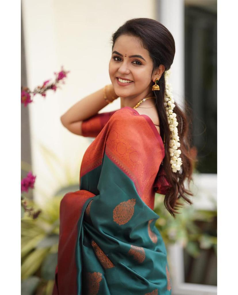Kp Creation Sarees Crafted From Soft Lichi Silk Fabric And With Vibrant Color