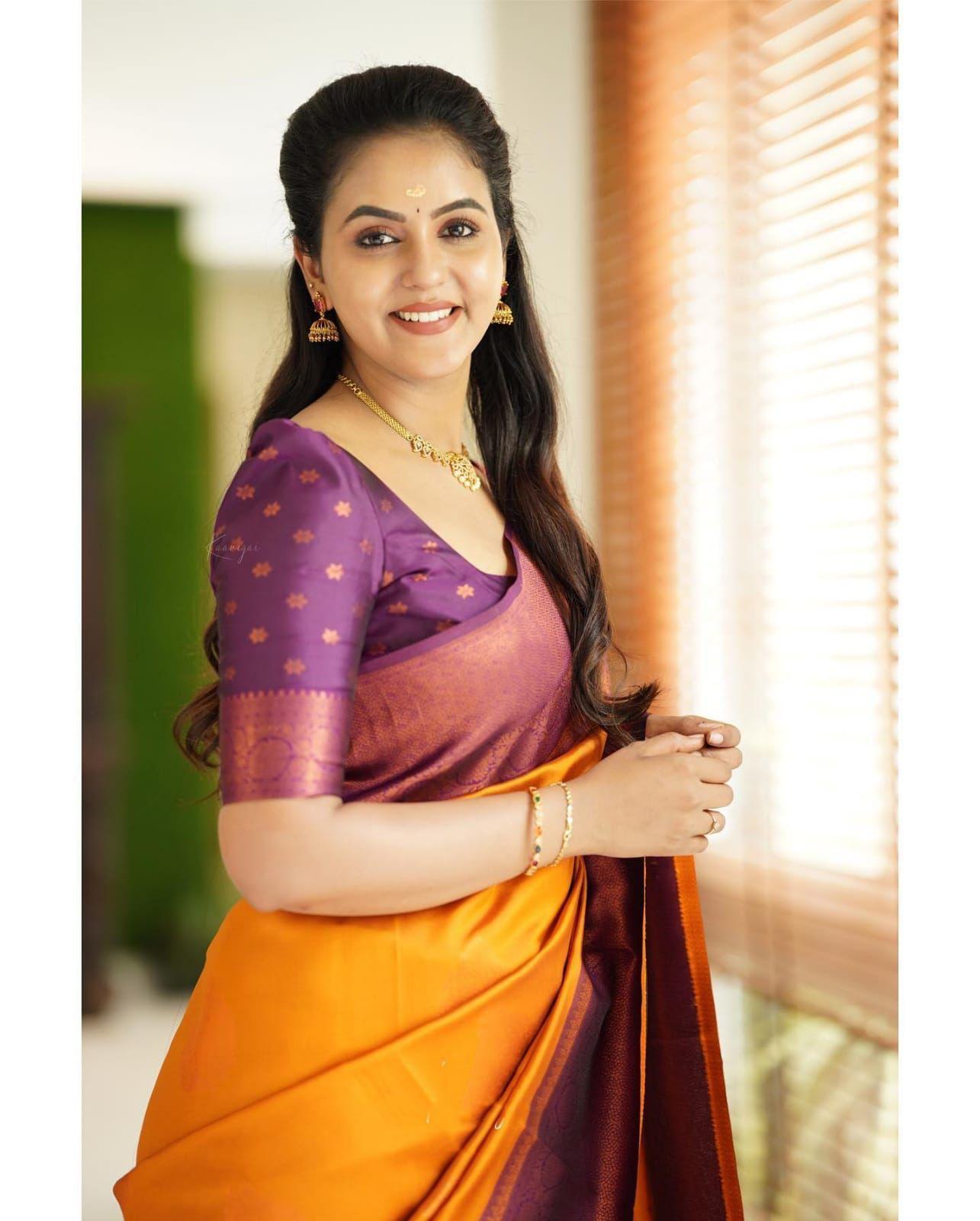 Kp Creation Sarees Crafted From Soft Lichi Silk Fabric And With Vibrant Color
