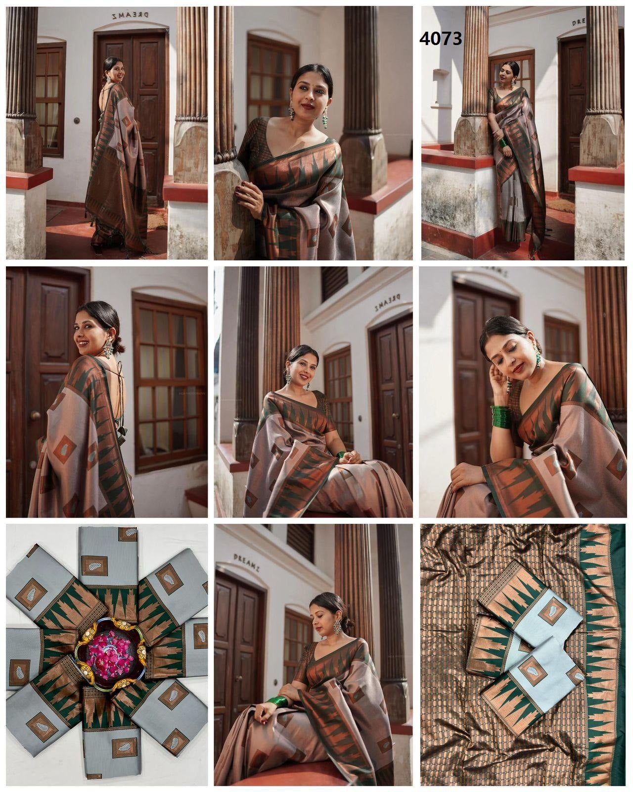 KP CREATION Elegant Geometric Silk Saree Collection