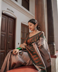 KP CREATION Elegant Geometric Silk Saree Collection