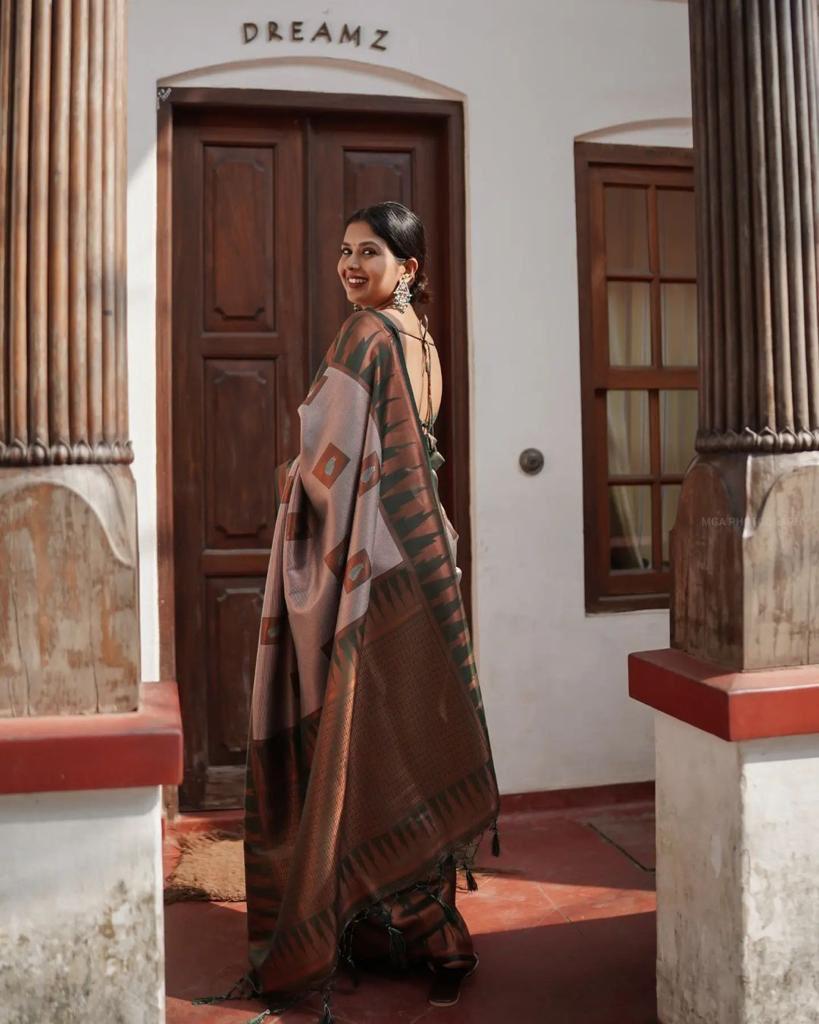 KP CREATION Elegant Geometric Silk Saree Collection