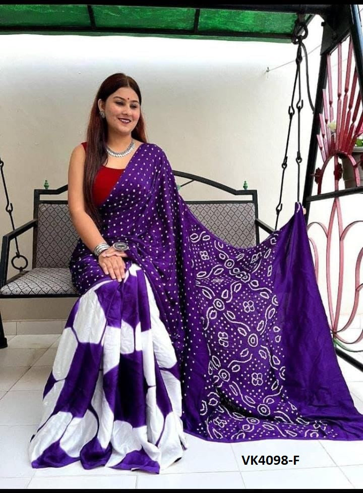 Vakratund Printed Bandhani Saree – Traditional Elegance