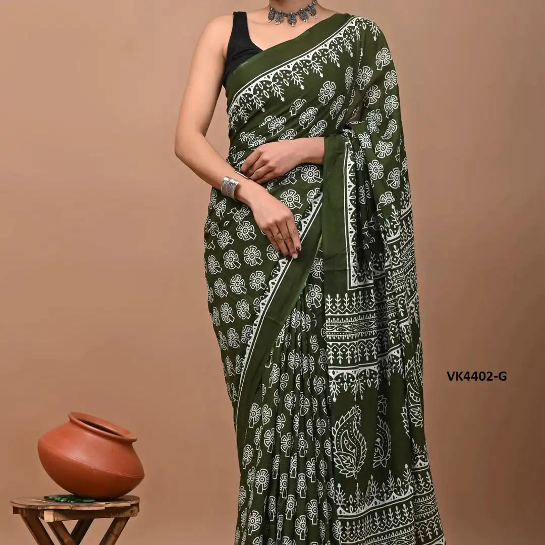 Vakratund Sarees Present A Refined Blend Of Heavy Chanderi Cotton Fabric And Exquisite Digital Print