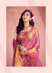 Rajpath Fabrics presents tissue Fancy Weaving Sarees Expertly Crafted To Combine Traditional