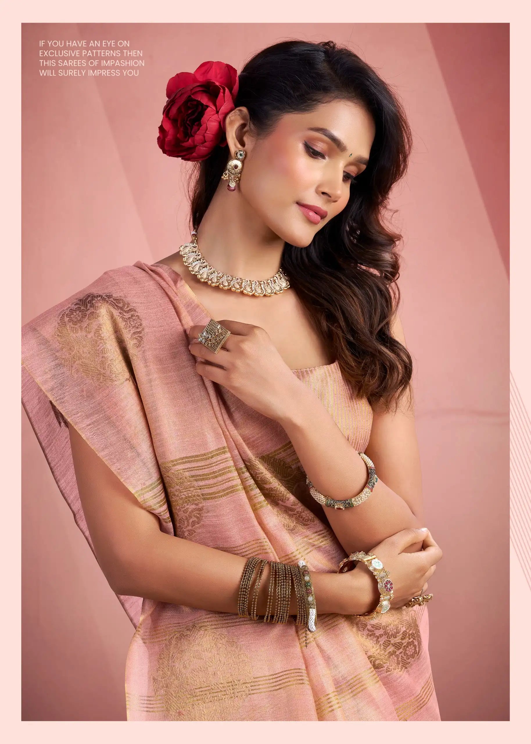 Rajpath Fabrics presents tissue Fancy Weaving Sarees Expertly Crafted To Combine Traditional