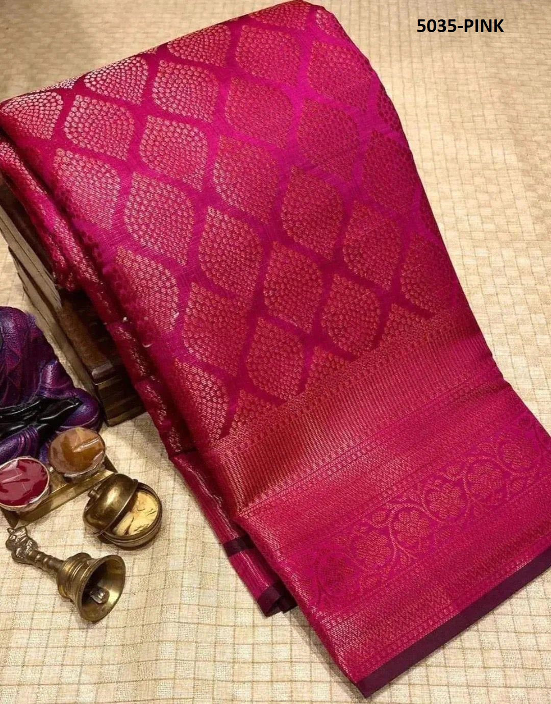 Kp Creation Sarees Are Crafted From Soft Lichi Silk Sarees With Rich Jacquard Work Across