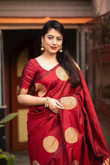 KP CREATION Sarees FeaCure Premium Soft Lichi Silk Cloth Known For Its Smooth Texture