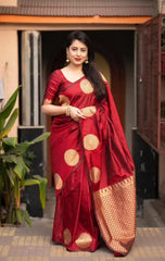 KP CREATION Sarees FeaCure Premium Soft Lichi Silk Cloth Known For Its Smooth Texture