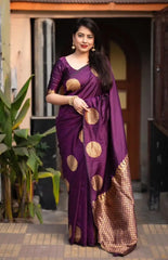 KP CREATION Sarees FeaCure Premium Soft Lichi Silk Cloth Known For Its Smooth Texture