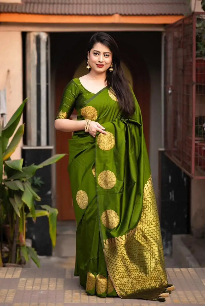 KP CREATION Sarees FeaCure Premium Soft Lichi Silk Cloth Known For Its Smooth Texture