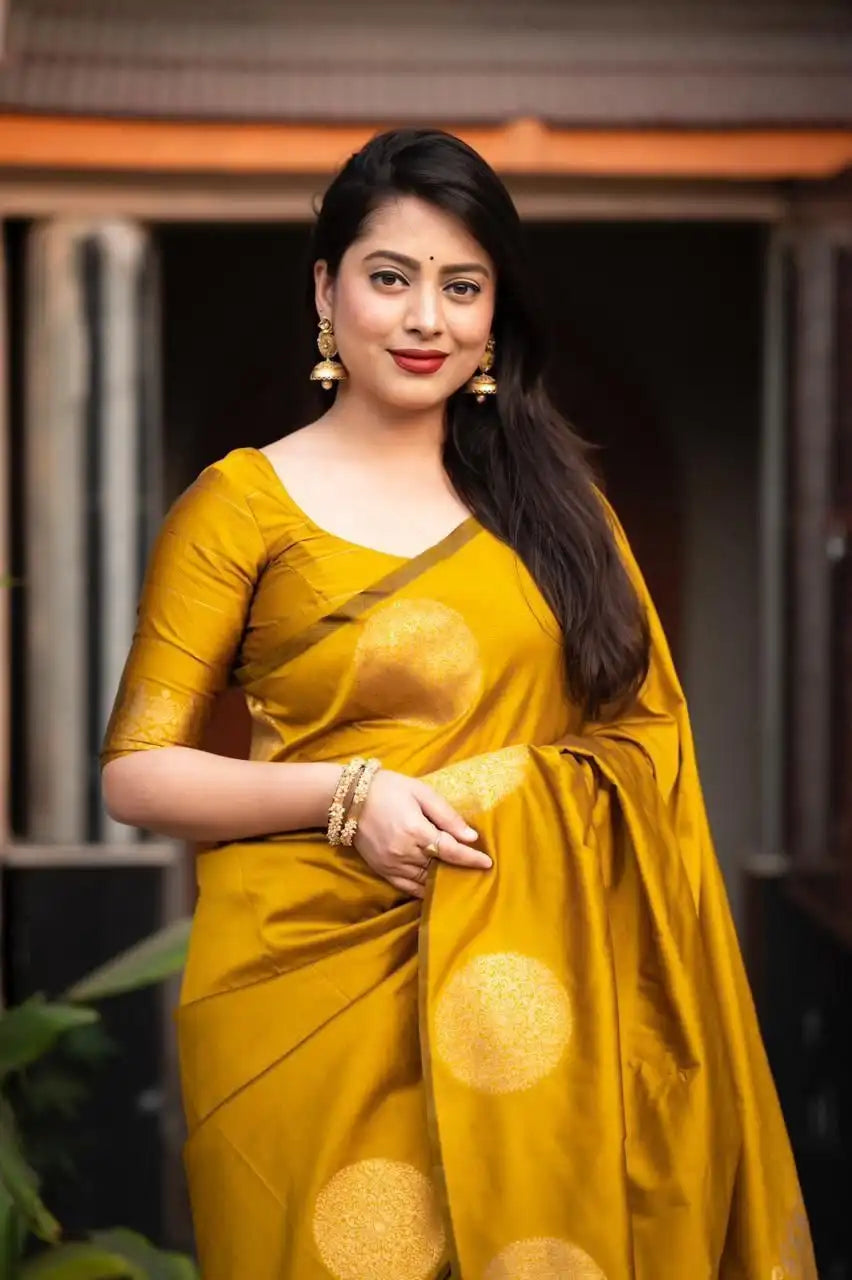 KP CREATION Sarees FeaCure Premium Soft Lichi Silk Cloth Known For Its Smooth Texture