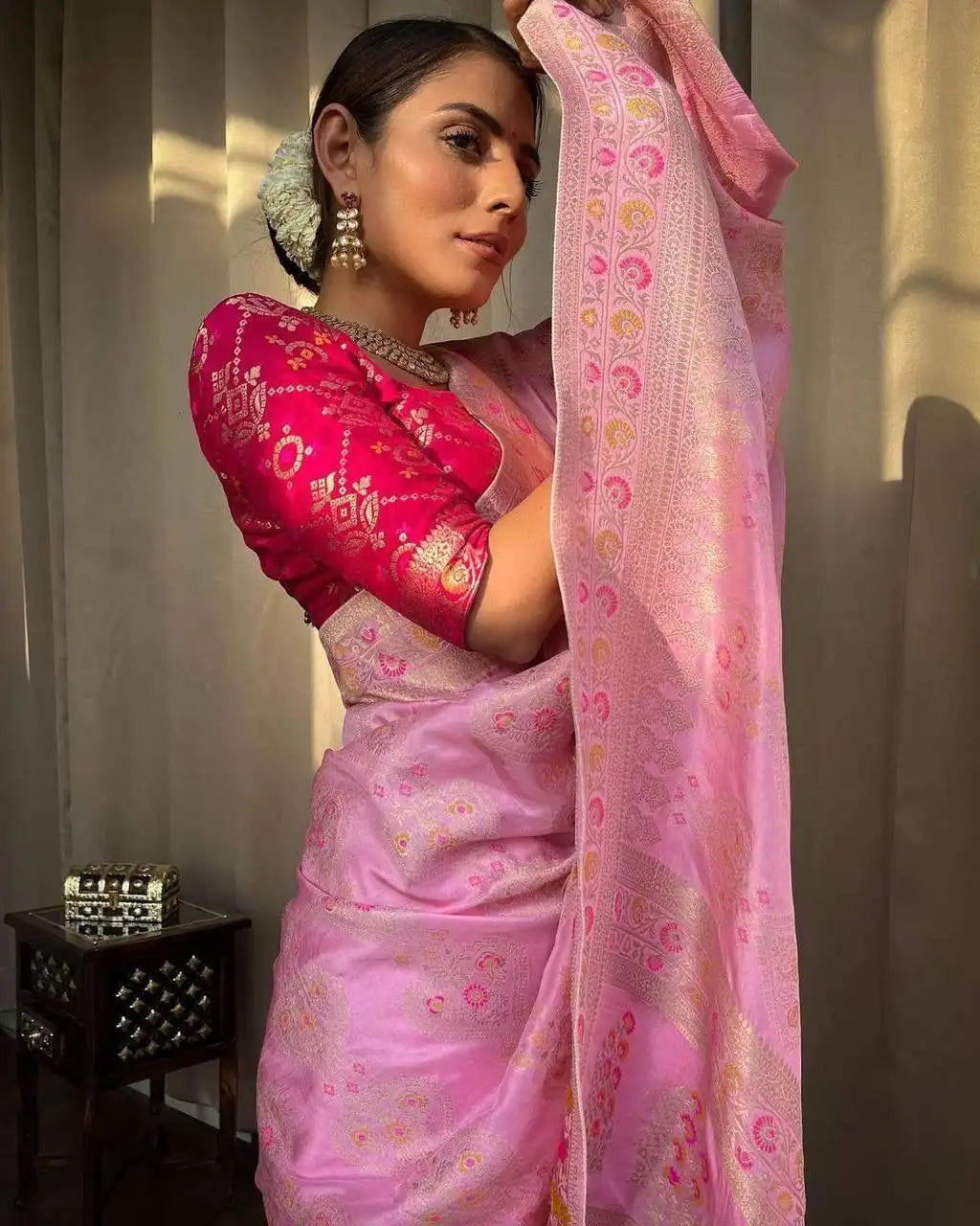 Kp Creation Sarees Feature Premium Soft Lichi Silk Cloth Known For Its Smooth Texture