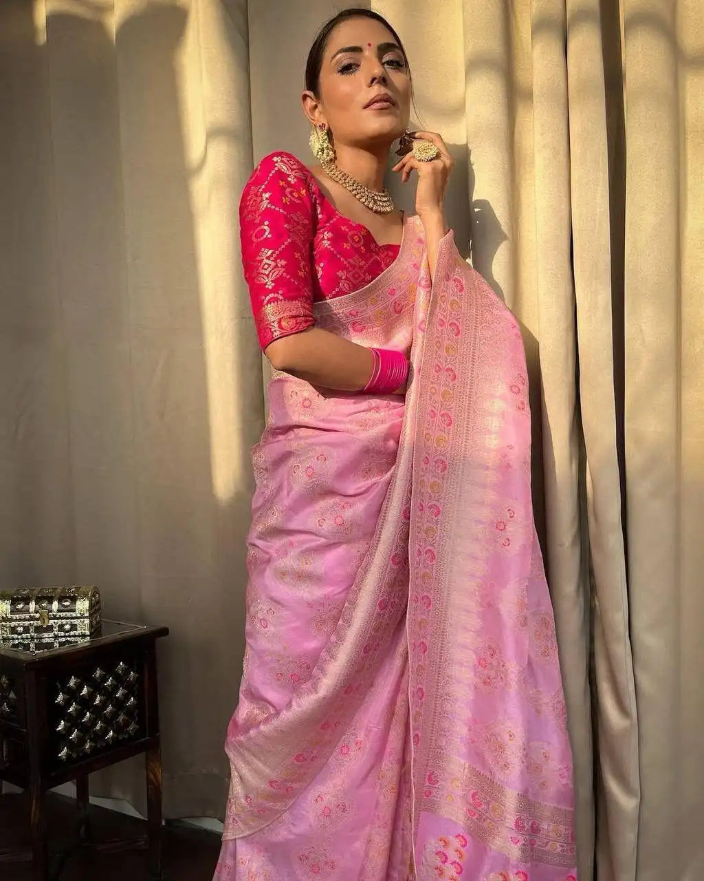 Kp Creation Sarees Feature Premium Soft Lichi Silk Cloth Known For Its Smooth Texture